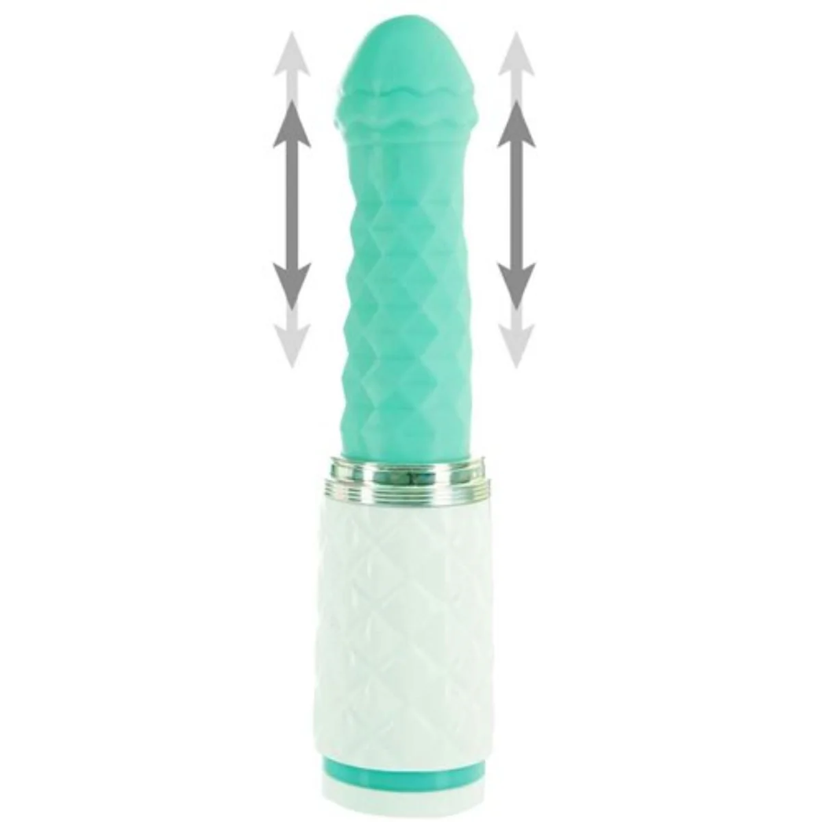 Pillow Talk Feisty Luxurious Thrusting & Vibrating Massager Green White - Image 4