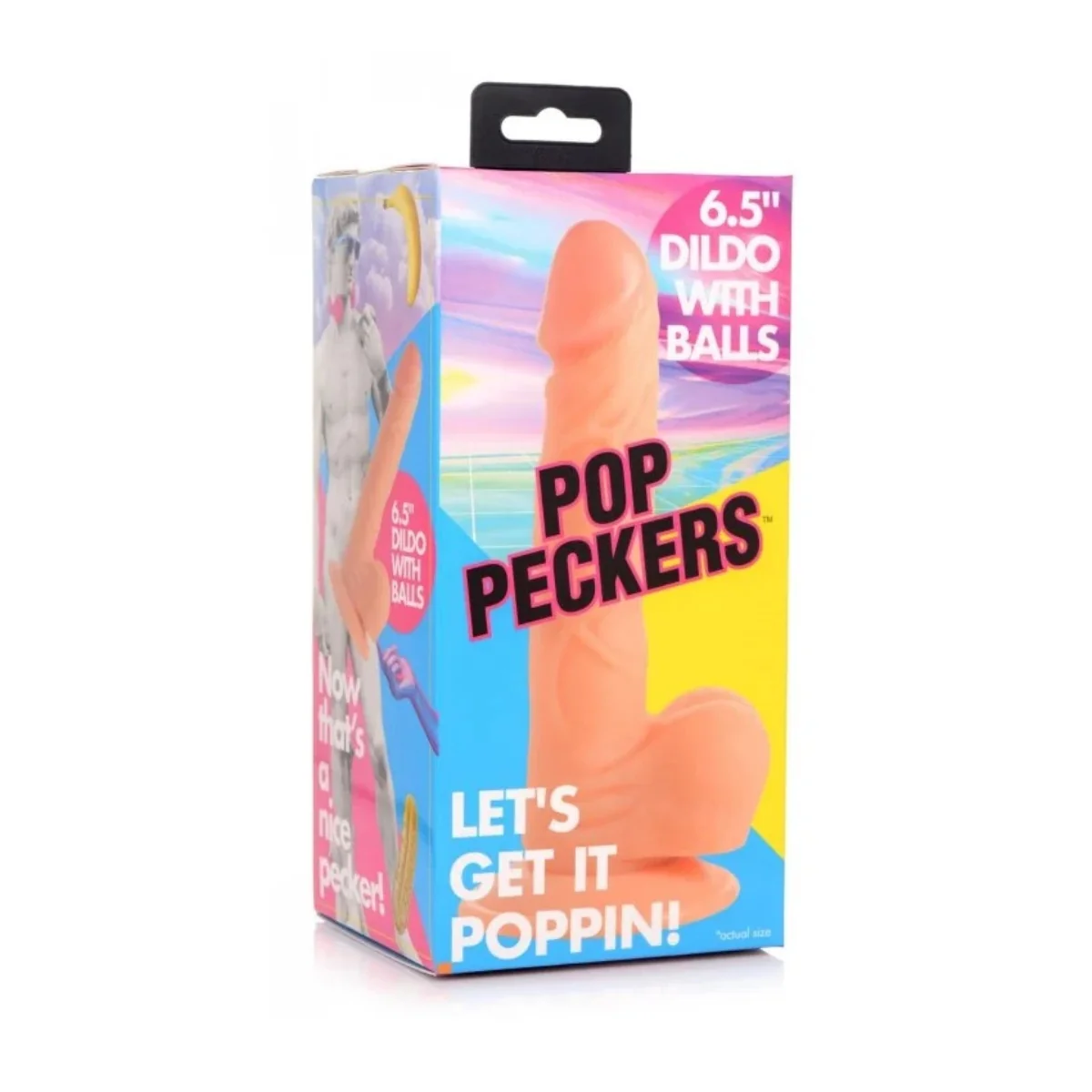 Pop Peckers Dildo With Balls Light Pink 6.5 Inch - Image 2