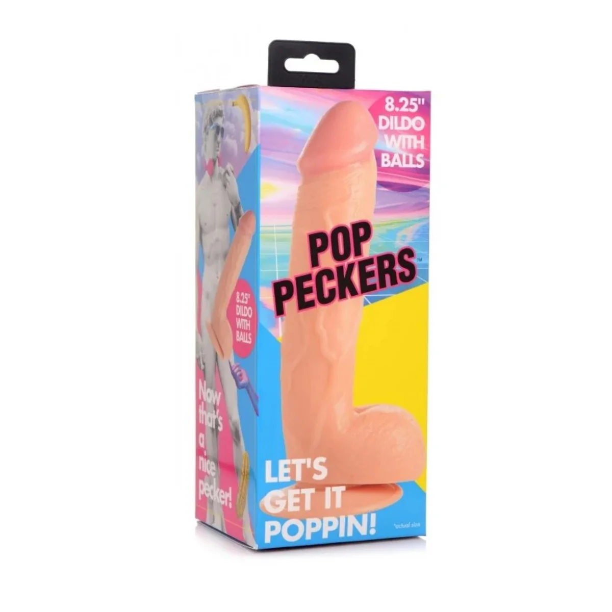 Pop Peckers Dildo With Balls Light Pink 8.25 Inch - Image 2