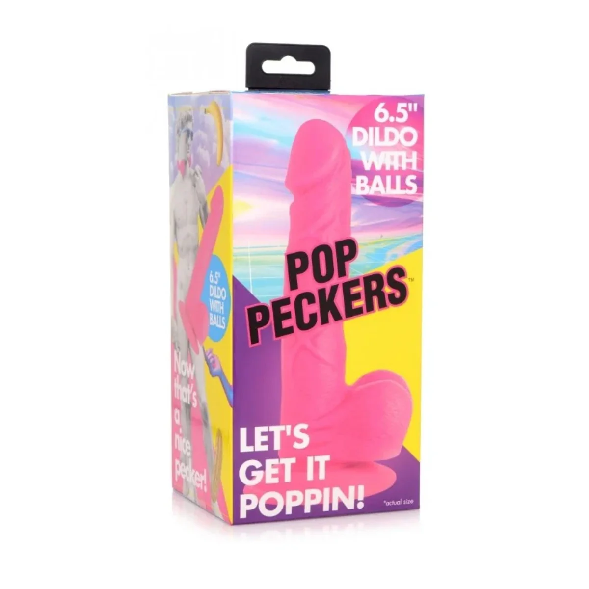Pop Peckers Dildo With Balls Pink 6.5 Inch - Image 2