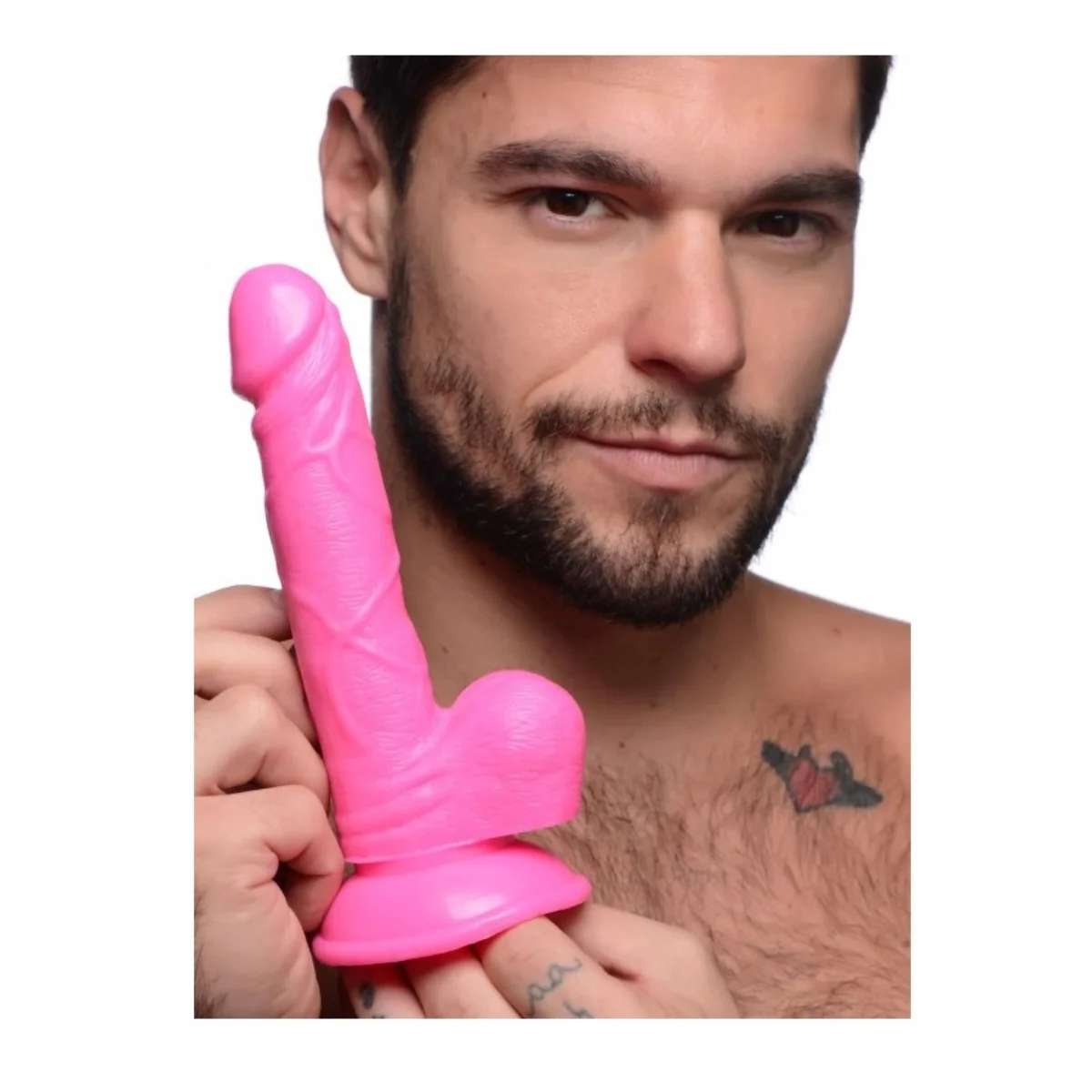 Pop Peckers Dildo With Balls Pink 6.5 Inch - Image 4