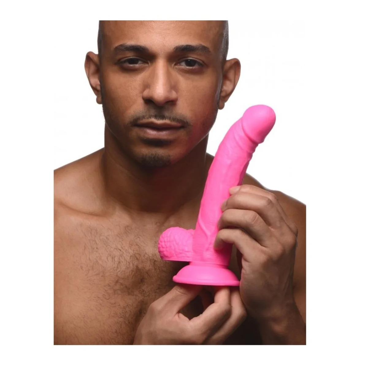 Pop Peckers Dildo With Balls Pink 7.5 Inch - Image 4