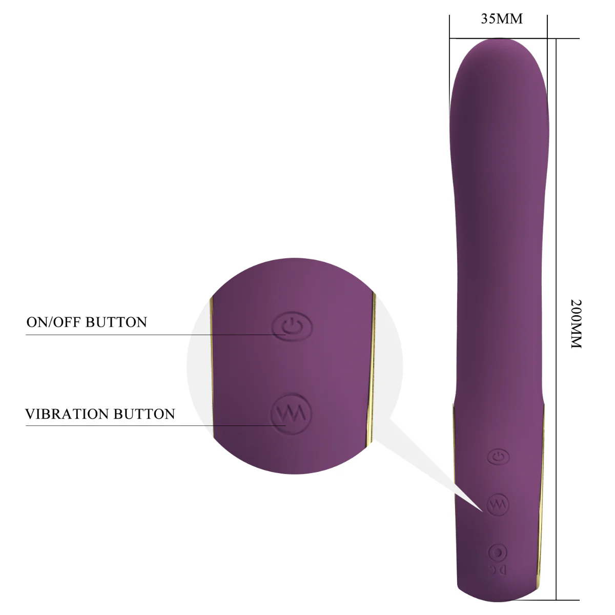 Pretty Love Ethan Rechargeable Curved Vibrator Purple - Image 5