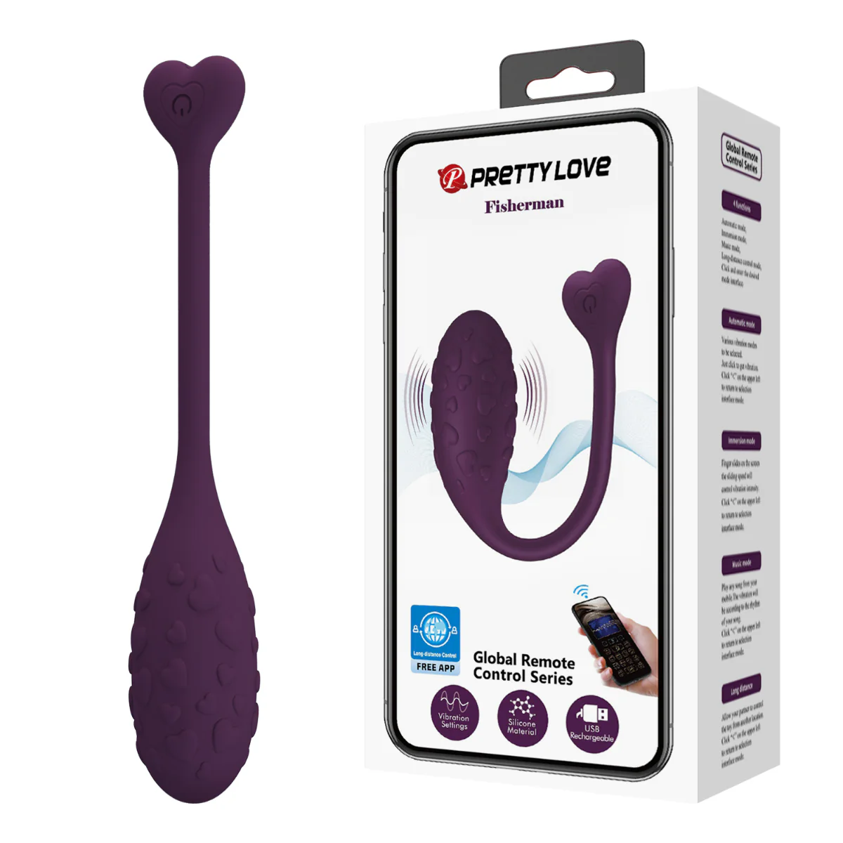 Pretty Love Fisherman Vibrating Egg Purple - Image 9