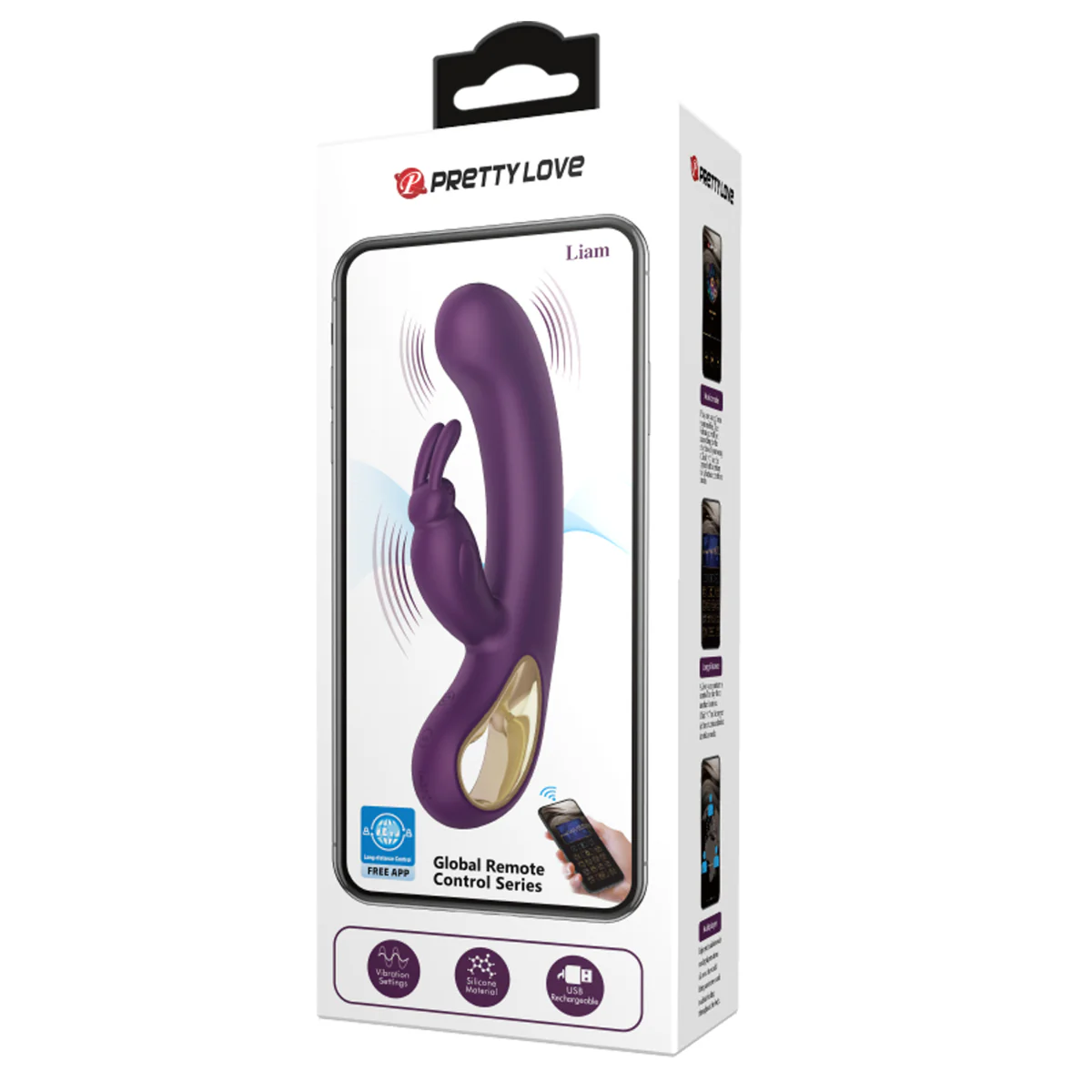 Pretty Love Liam Rabbit G-Spot Vibrator Purple - Image 2