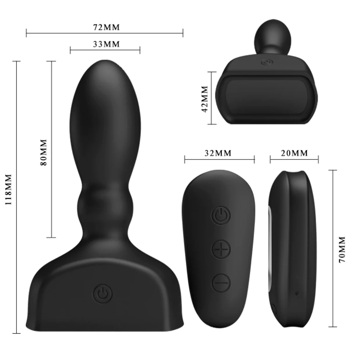 Pretty Love Mr Play Inflatable Anal Plug Black - Image 7