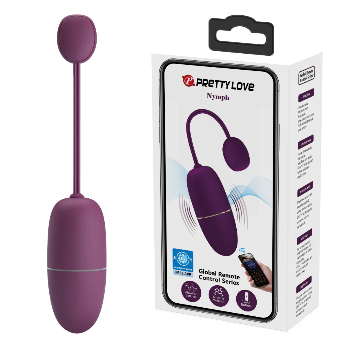 Pretty Love Nymph Vibrating Egg Purple - Image 9
