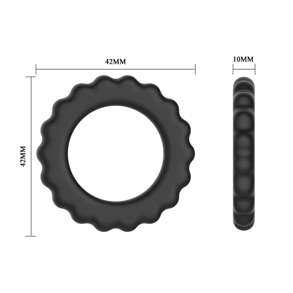 Pretty Love Titan Silicone Cock Ring 2 Black - Image 3