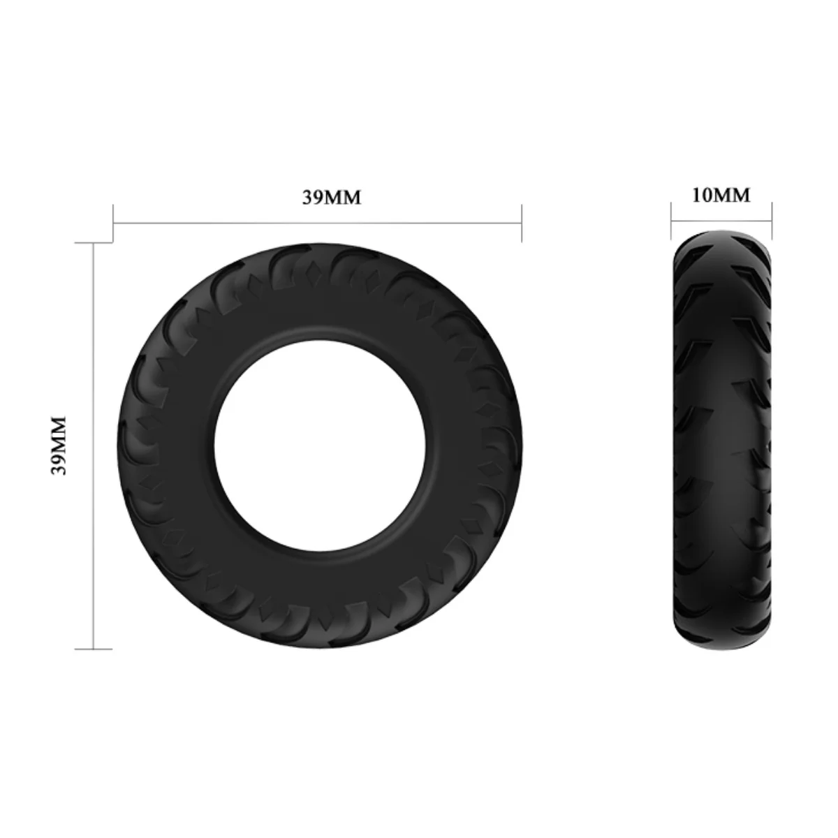 Pretty Love Titan Silicone Cock Ring 3 Black - Image 3
