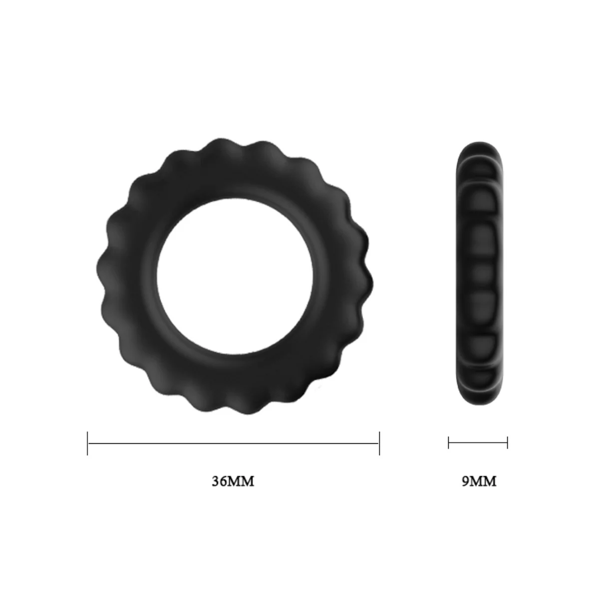 Pretty Love Titan Silicone Cock Ring 3 Pack Black - Image 3