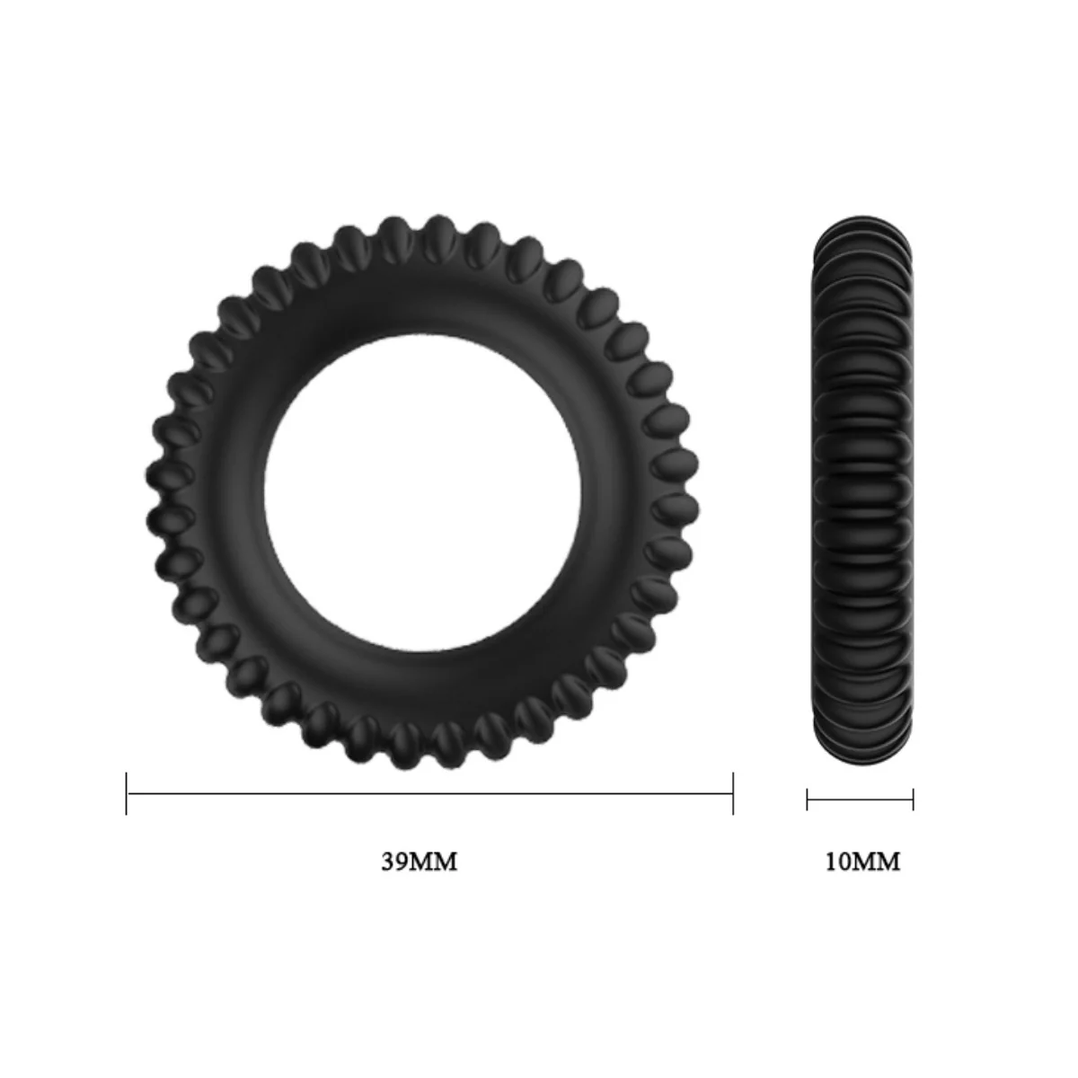 Pretty Love Titan Silicone Cock Ring 3 Pack Black - Image 4