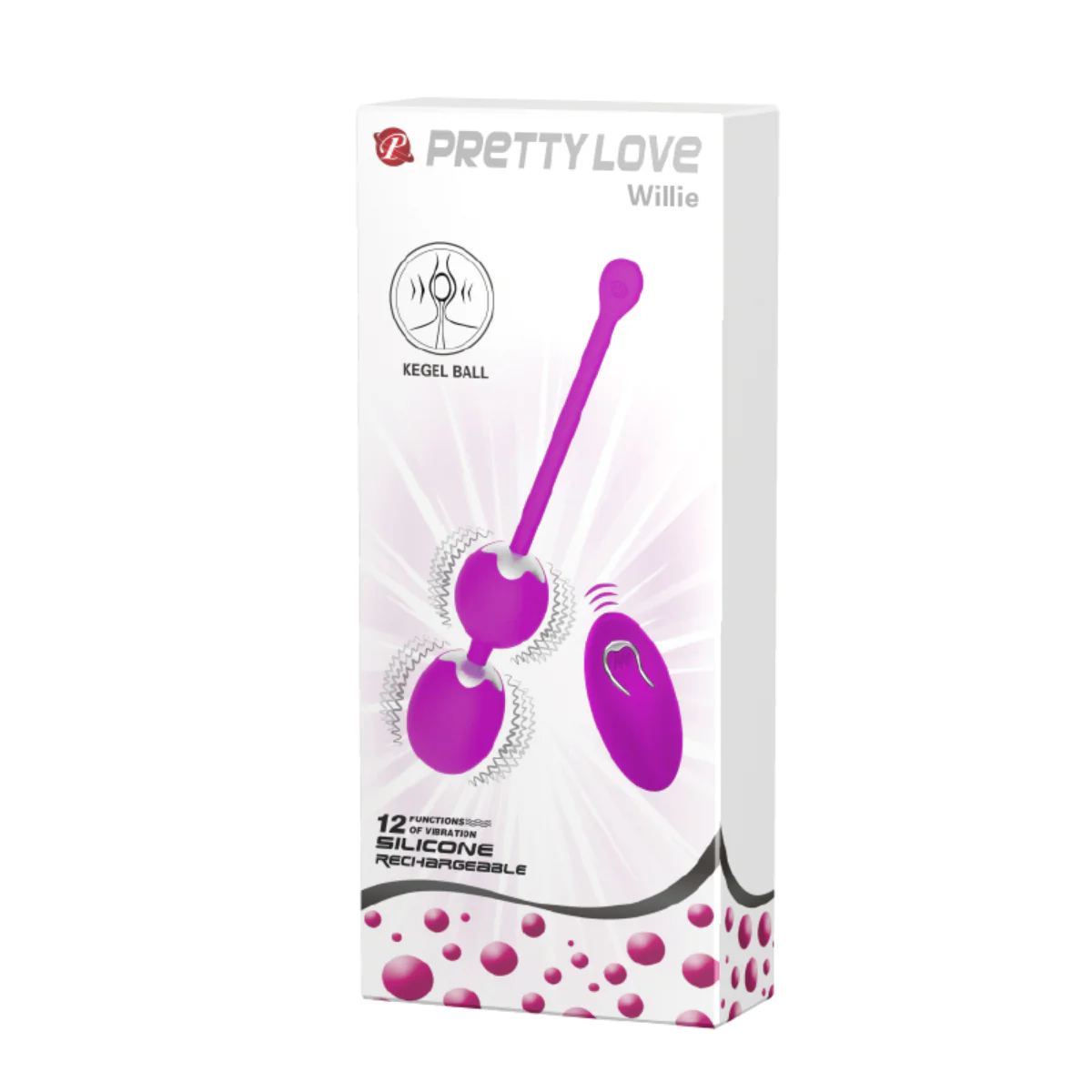 Pretty Love Willie Remote Control Vibrating Kegel Balls Purple - Image 2