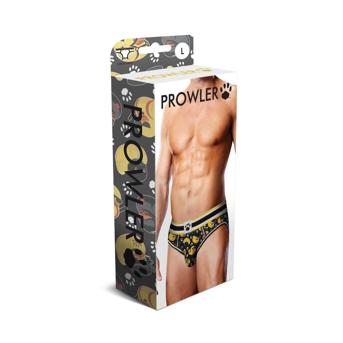 Prowler BDSM Rubber Ducks Backless Brief Black Yellow - Image 2