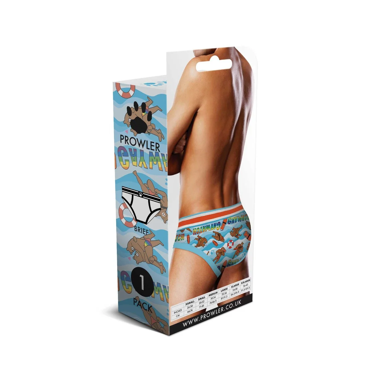 Prowler Gaywatch Bears Brief Blue Orange - Image 4