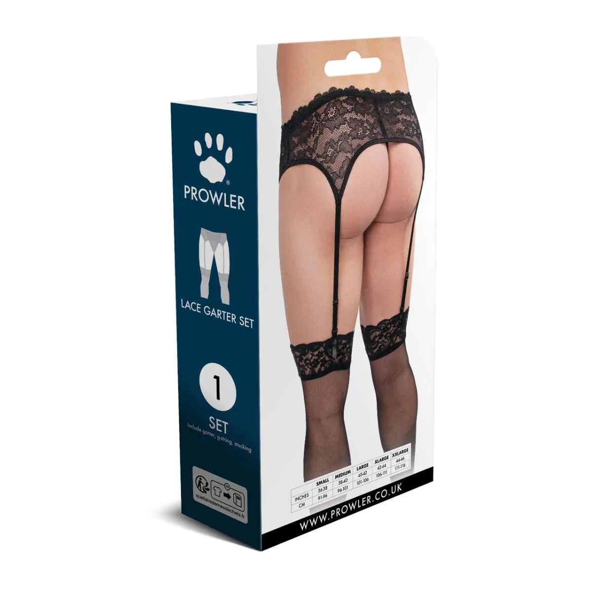 Prowler Lace Garter Set Black - Image 4
