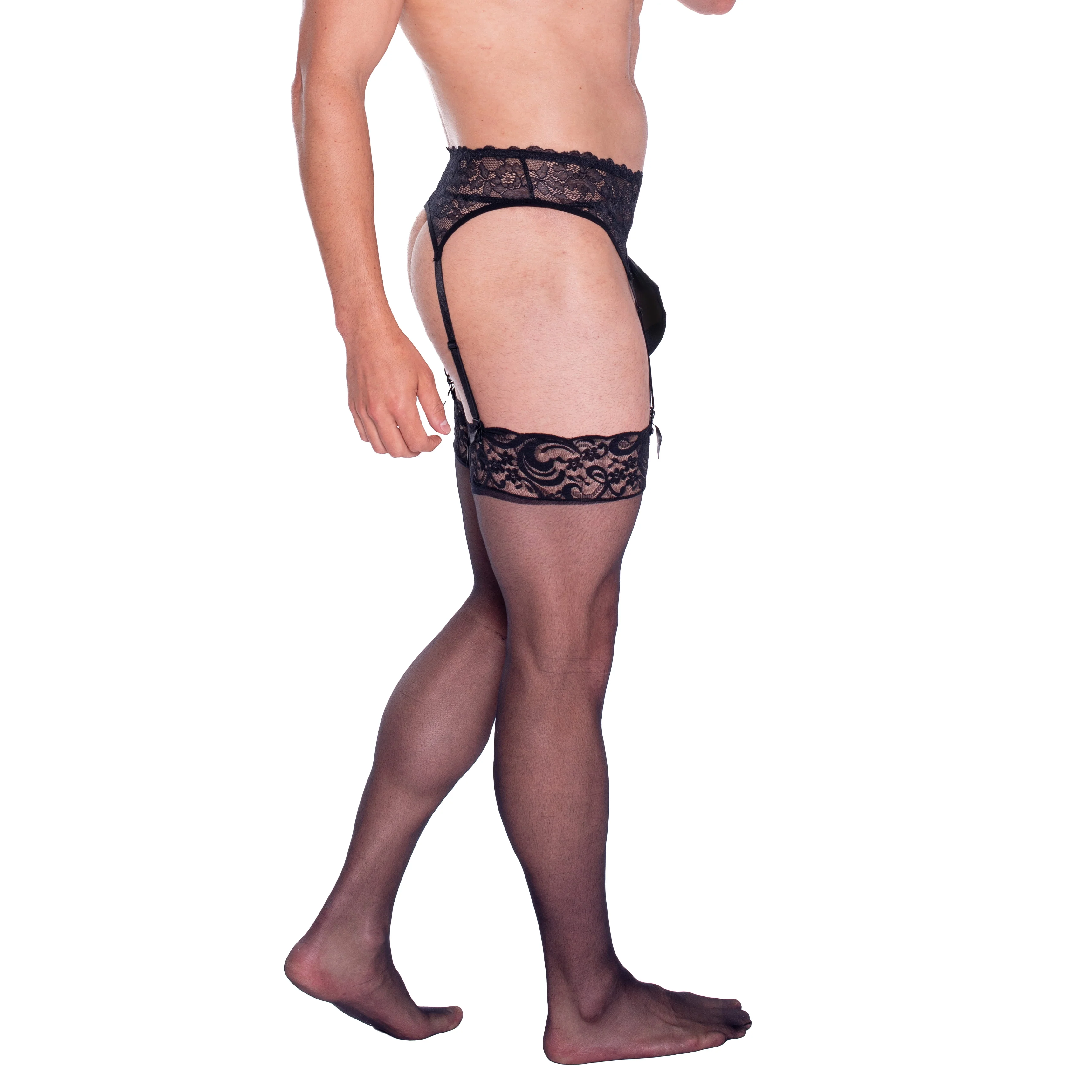 Prowler Lace Garter Set Black - Image 7