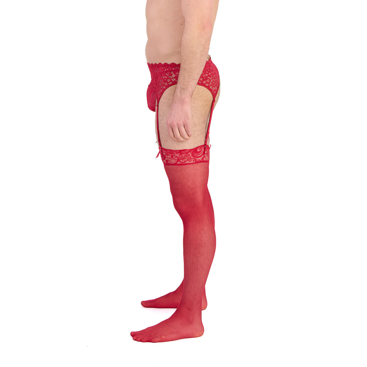 Prowler Lace Garter Set Red - Image 7