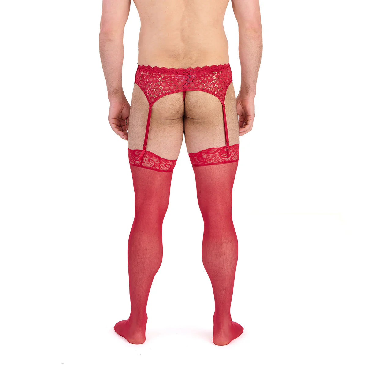 Prowler Lace Garter Set Red - Image 8