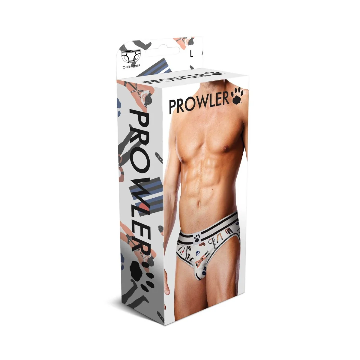 Prowler Leather Pride Backless Brief Black White - Image 2