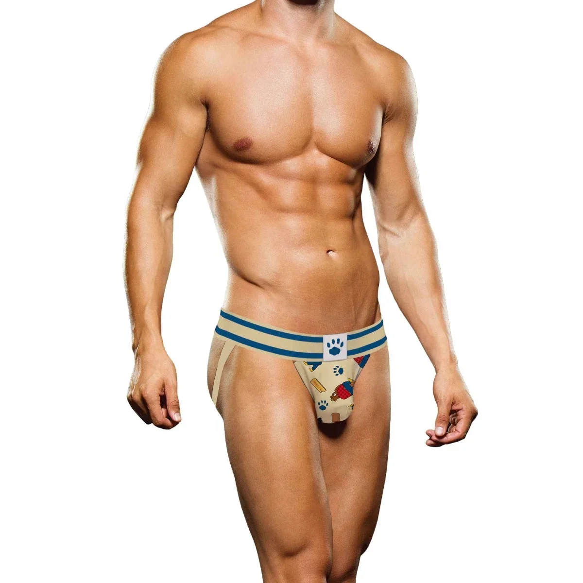 Prowler Lumberbear Jock Strap Beige Blue