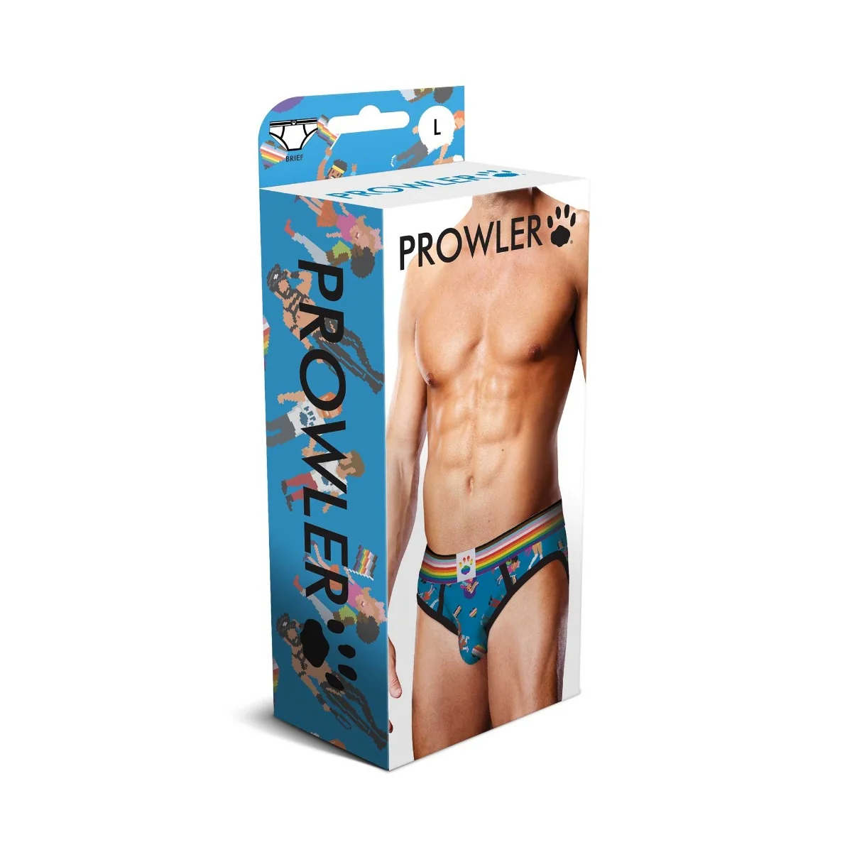 Prowler Pixel Art Gay Pride Collection Brief Blue Rainbow - Image 2