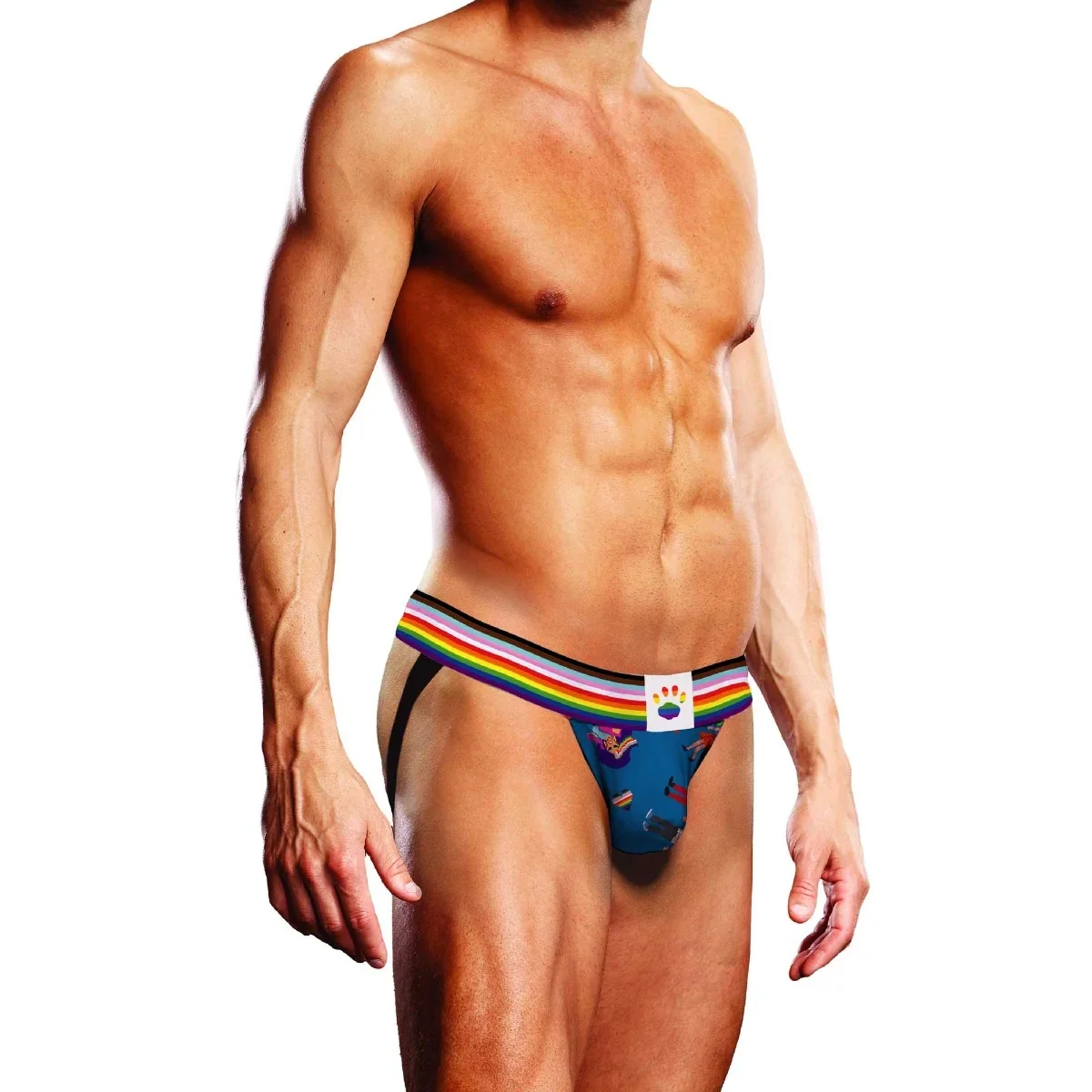 Prowler Pixel Art Gay Pride Collection Jock Strap Blue Rainbow