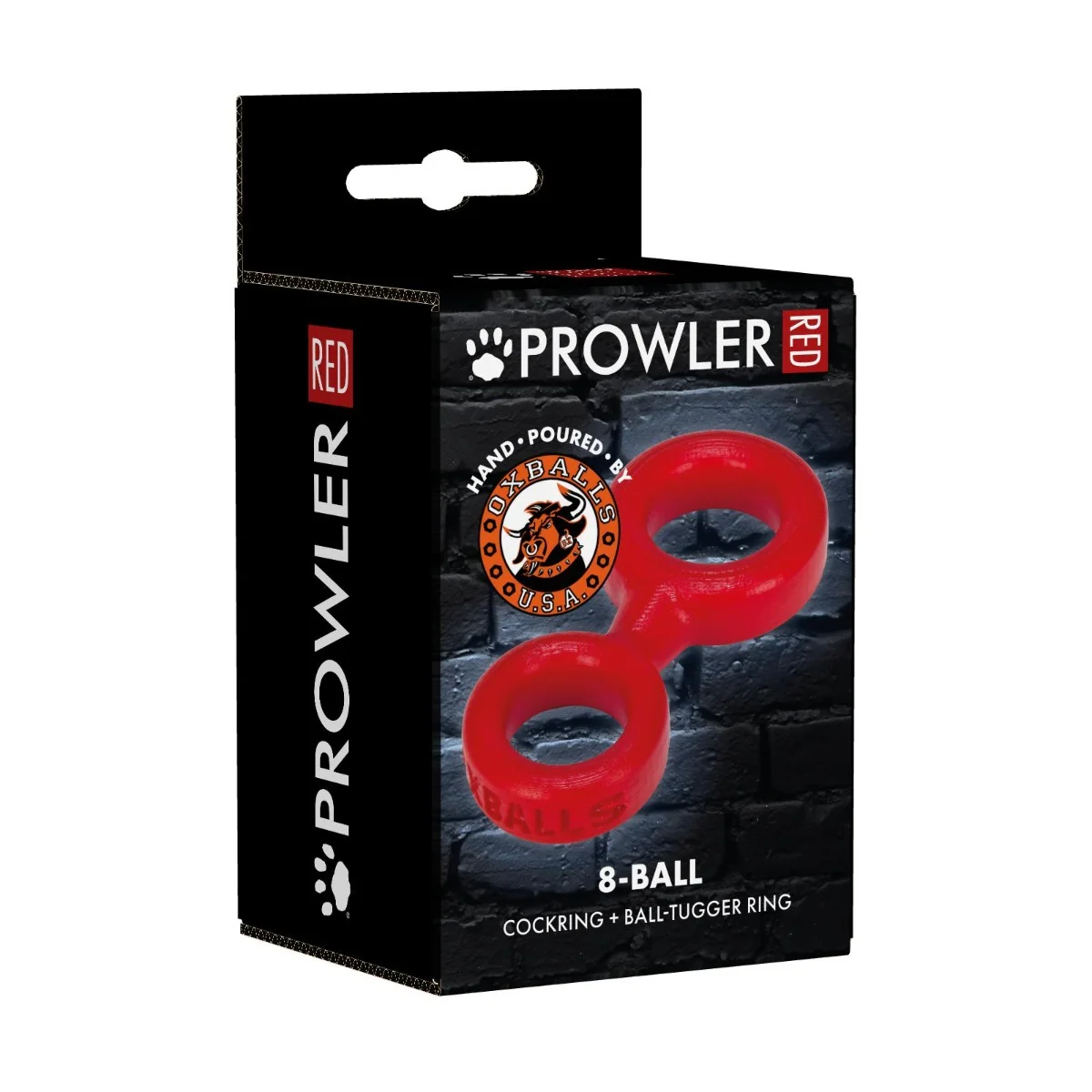 Prowler RED By Oxballs 8-BALL Cock Ring & Ball Tugger Red - Image 2