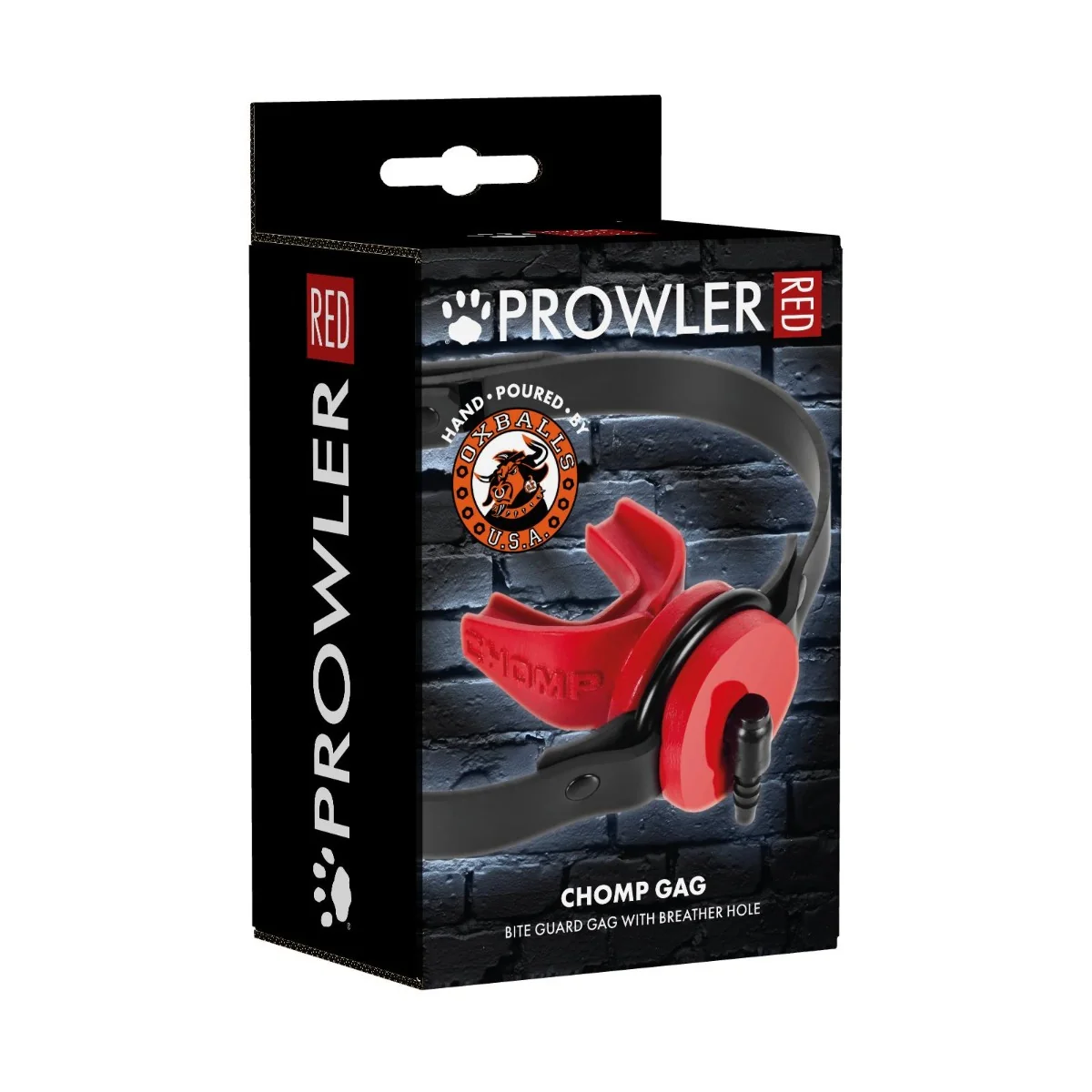 Prowler RED By Oxballs CHOMP Gag With Breather Hole Red Black - Image 2