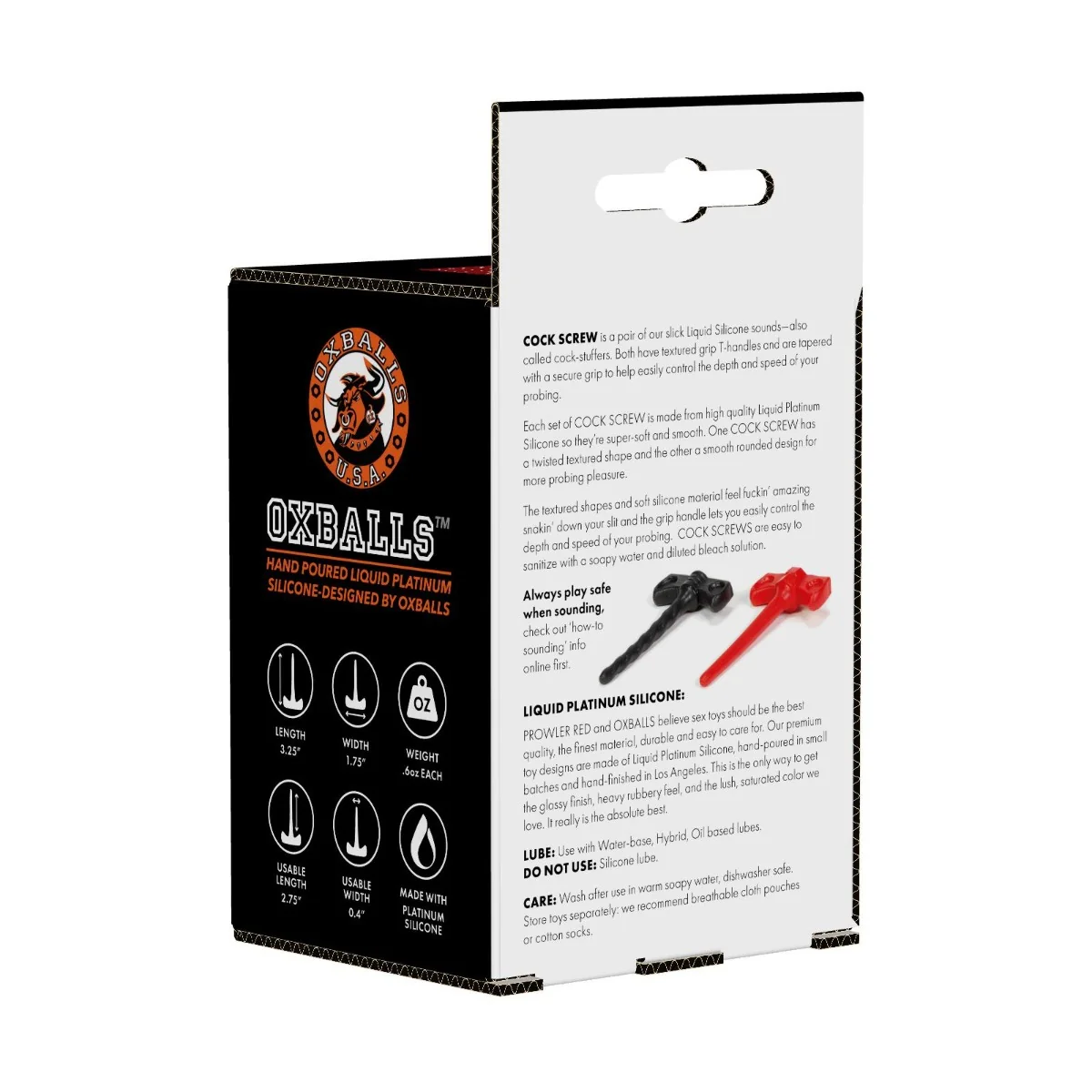 Prowler RED By Oxballs CORK SCREWS Sounds 2 Piece Set Black Red - Image 4