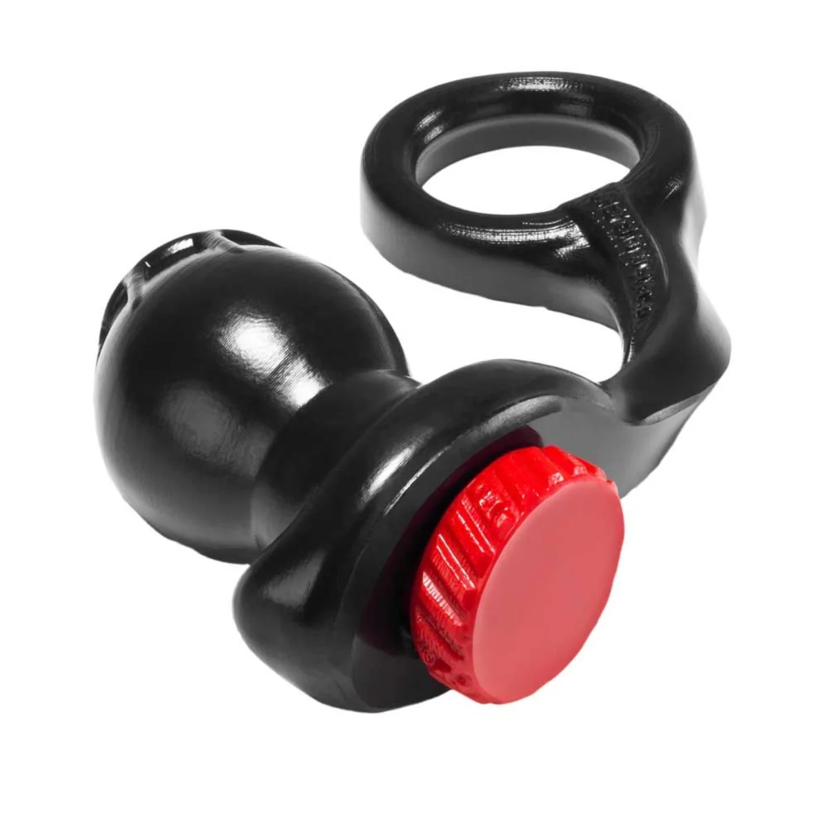 Prowler RED By Oxballs FUCK LOCK Cock Ring With Hollow Fuck Plug & Stopper Black Red