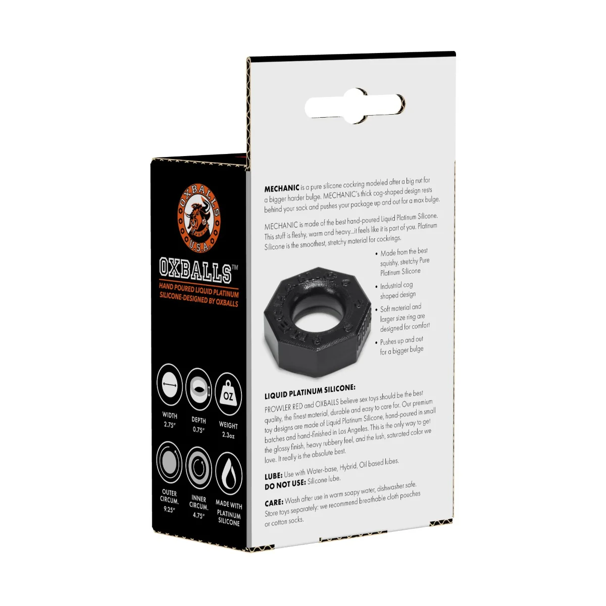 Prowler RED By Oxballs Mechanic Cock Ring Black - Image 3