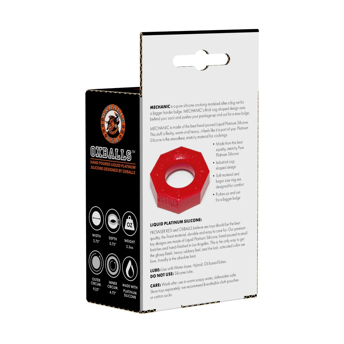 Prowler RED By Oxballs Mechanic Cock Ring Red - Image 3