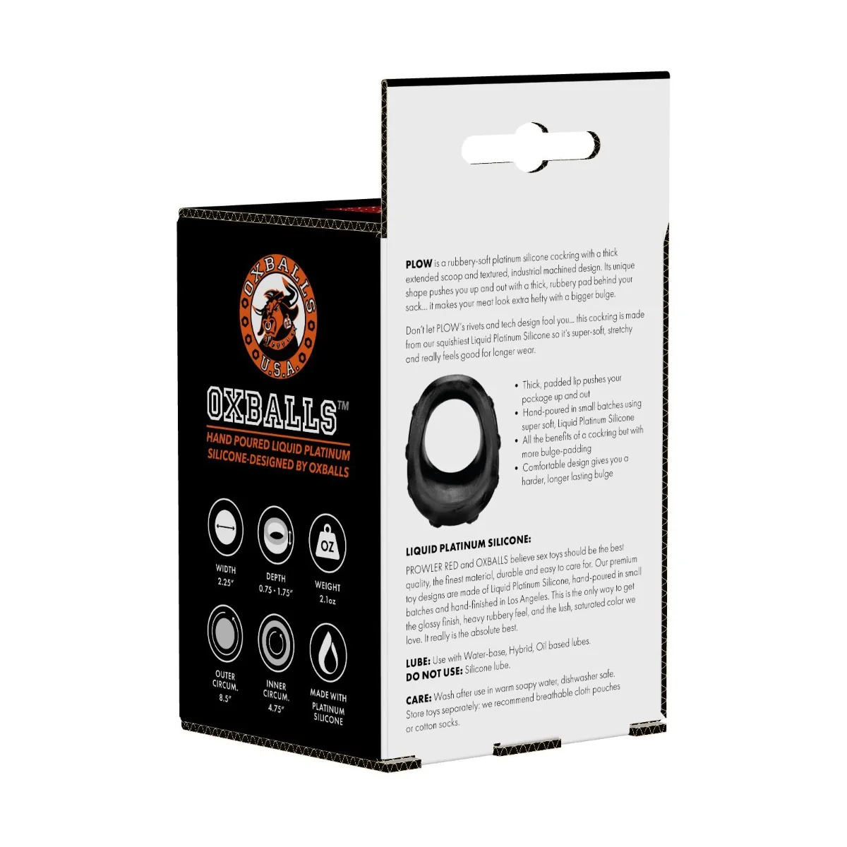 Prowler RED By Oxballs PLOW Cock Ring Black - Image 3