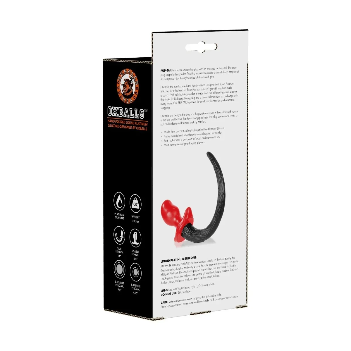 Prowler RED By Oxballs PUPTAIL Butt Plug Red Black Large - Image 3