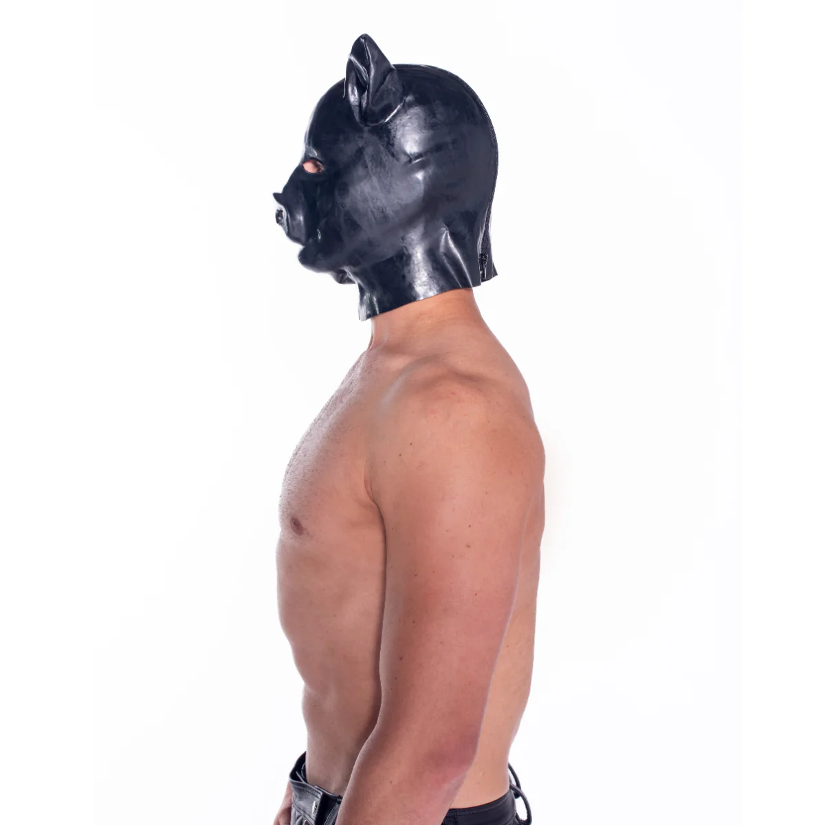 Prowler RED Latex Pig Hood Black - Image 3