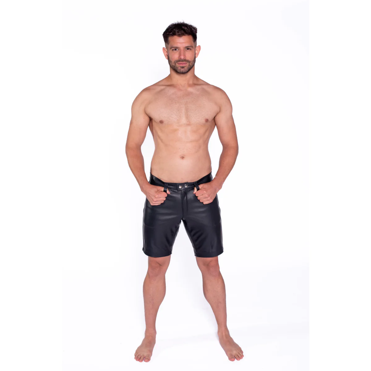 Prowler RED Leather Black Stripe Shorts Black