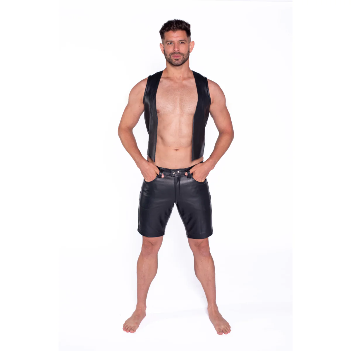 Prowler RED Leather Black Stripe Shorts Black - Image 6