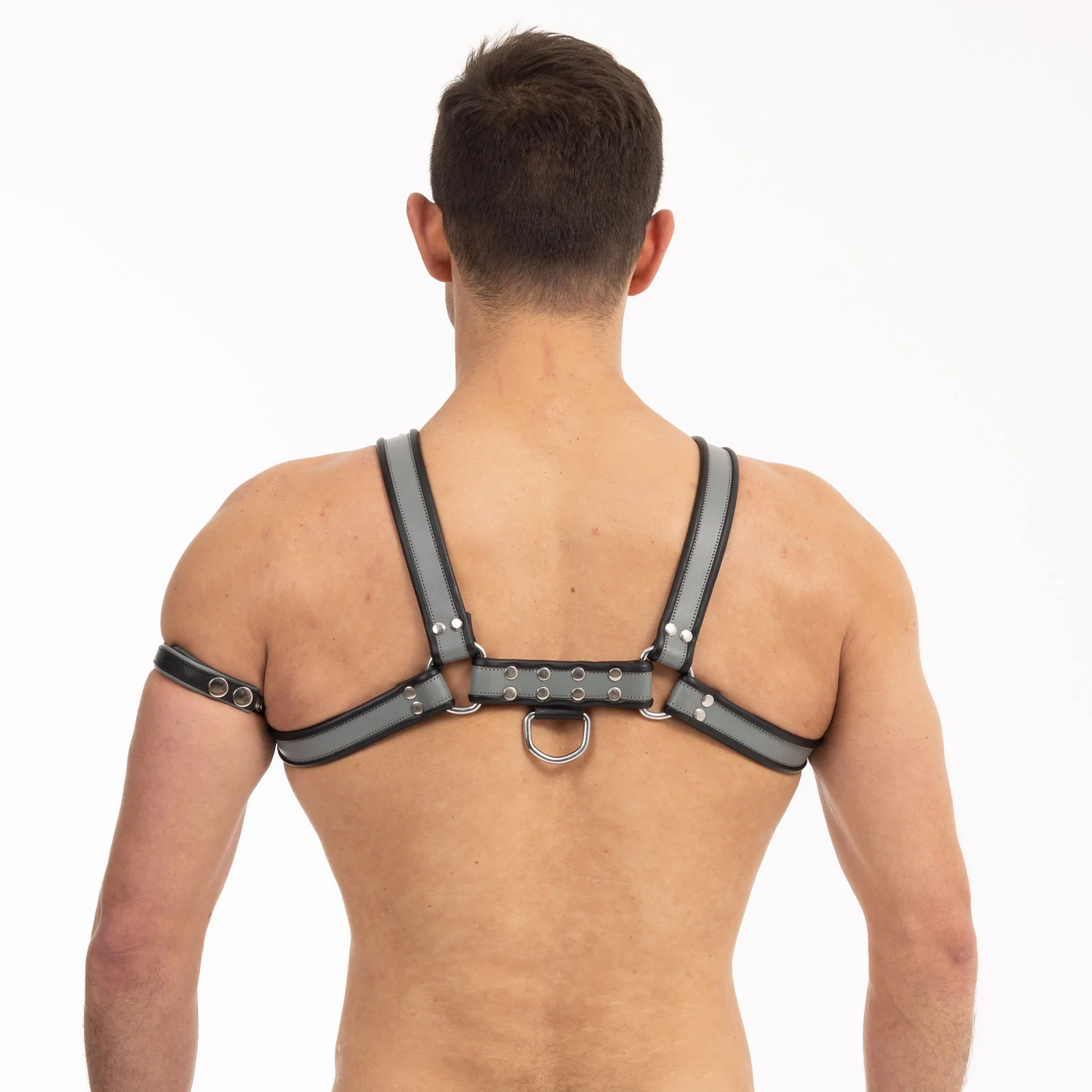 Prowler RED Leather Bull Harness Black Grey - Image 2