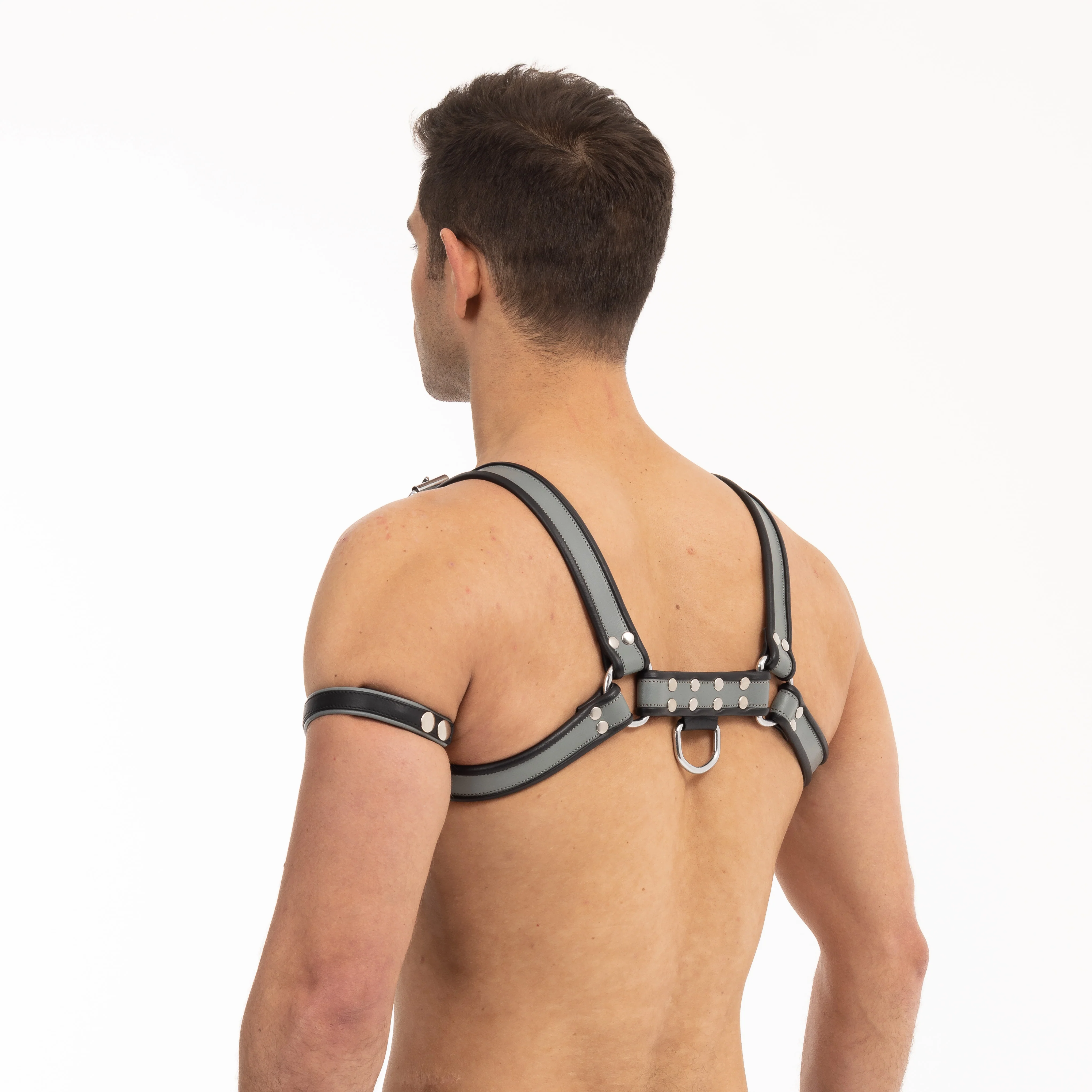 Prowler RED Leather Bull Harness Black Grey - Image 3