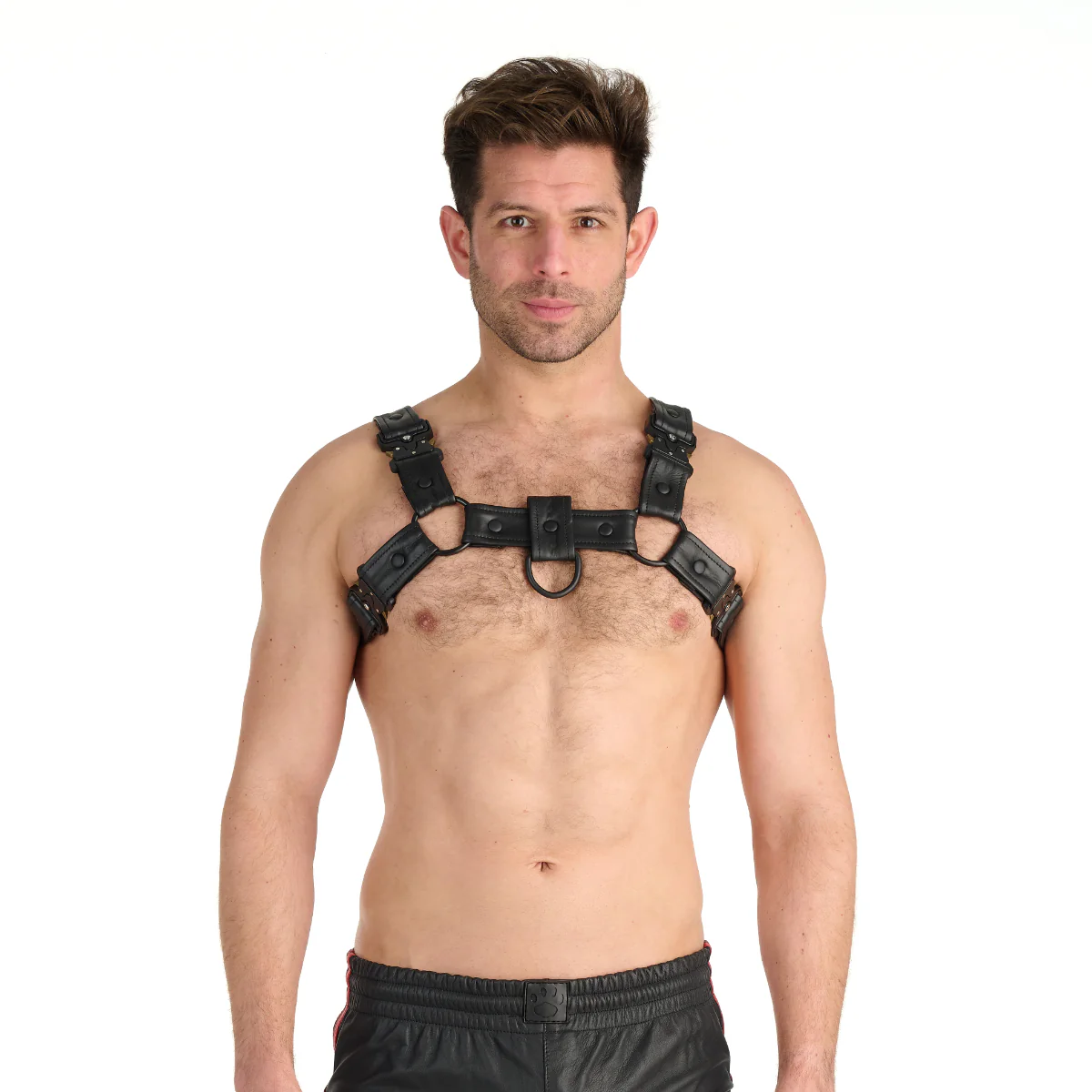 Prowler RED Leather Bull Harness With Metal Fittings Black