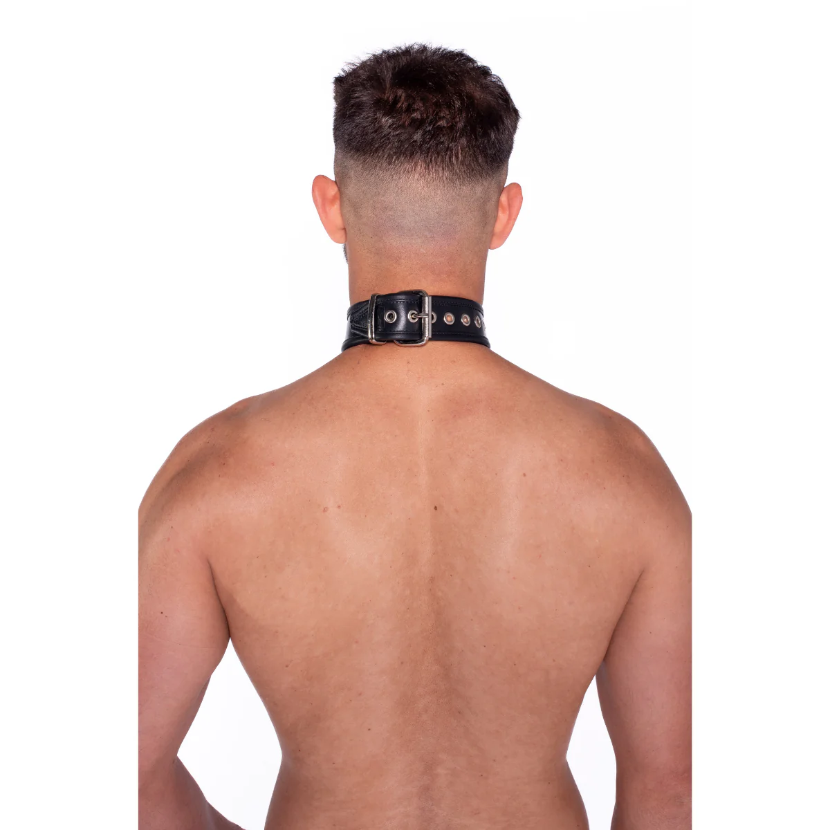 Prowler RED Leather Collar With Strap Black - Image 2