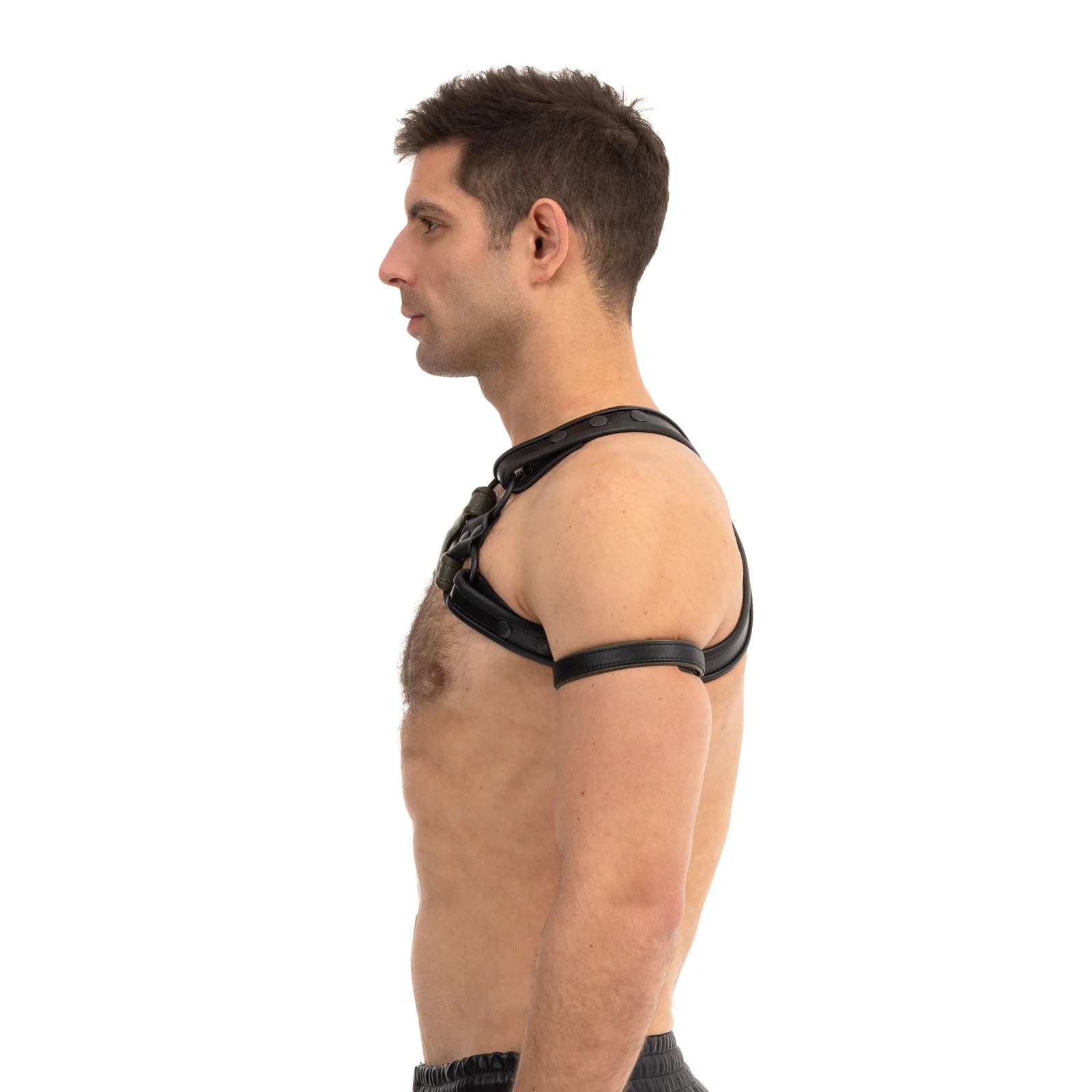 Prowler RED Leather Cross Harness Black Green Small Medium - Image 3