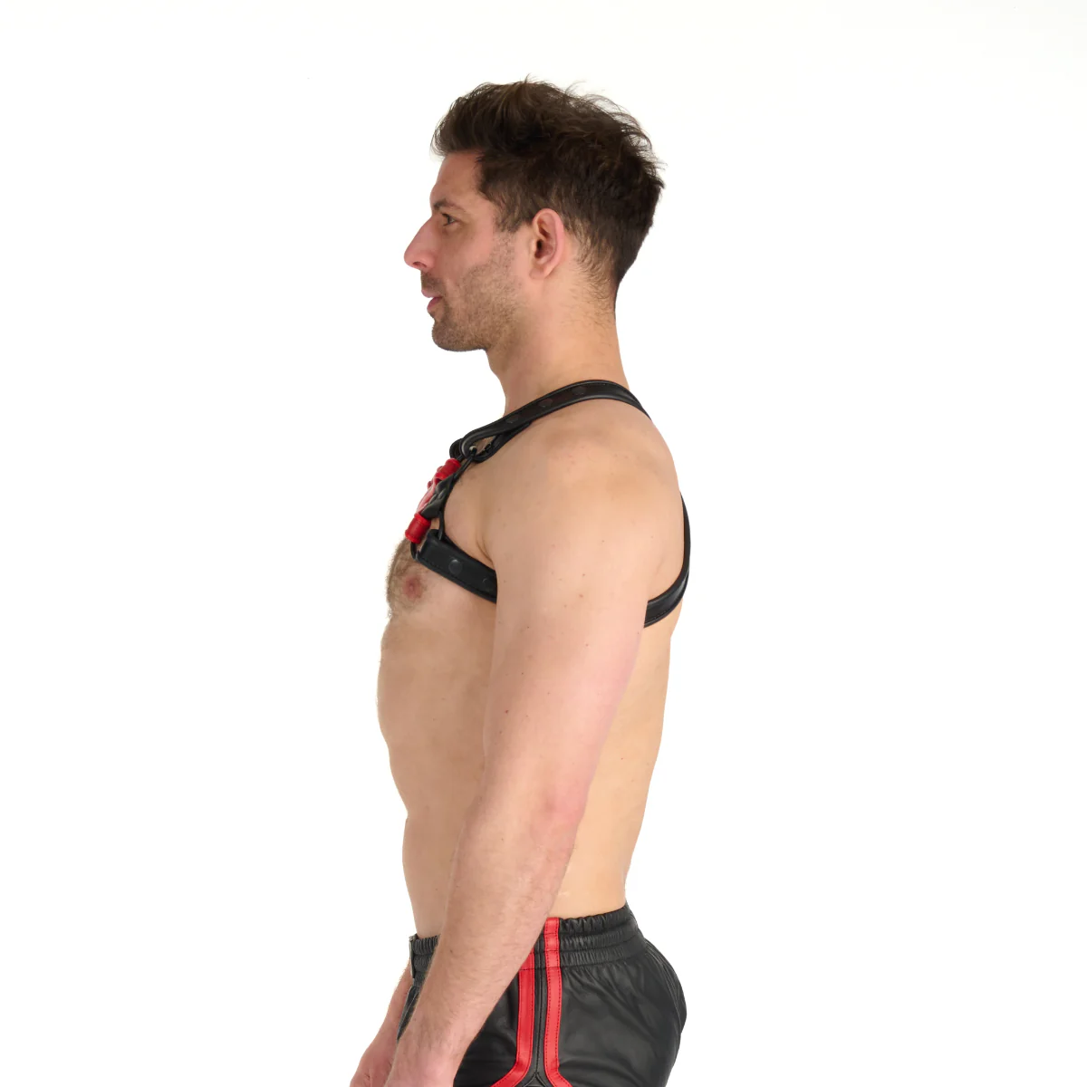 Prowler RED Leather Cross Harness Black Red - Image 3