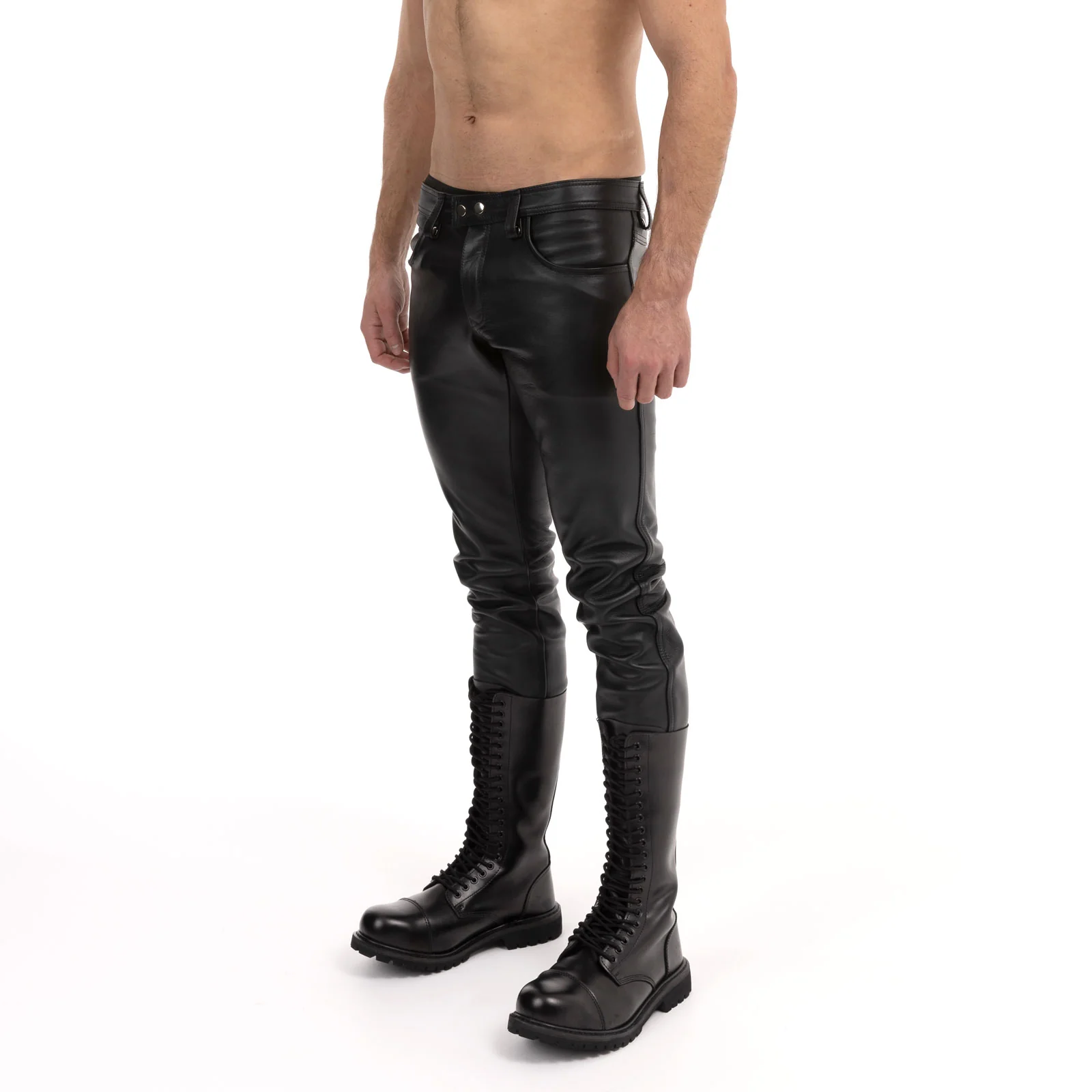 Prowler RED Leather Jeans Black
