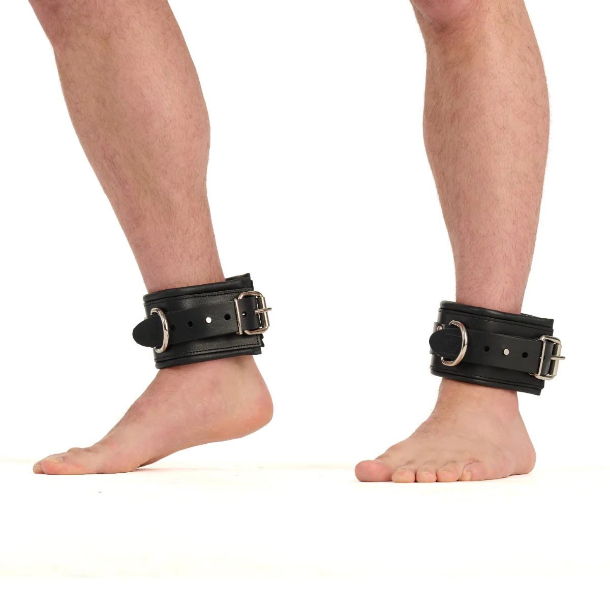 Prowler RED Leather Lockable Ankle Restraints Black