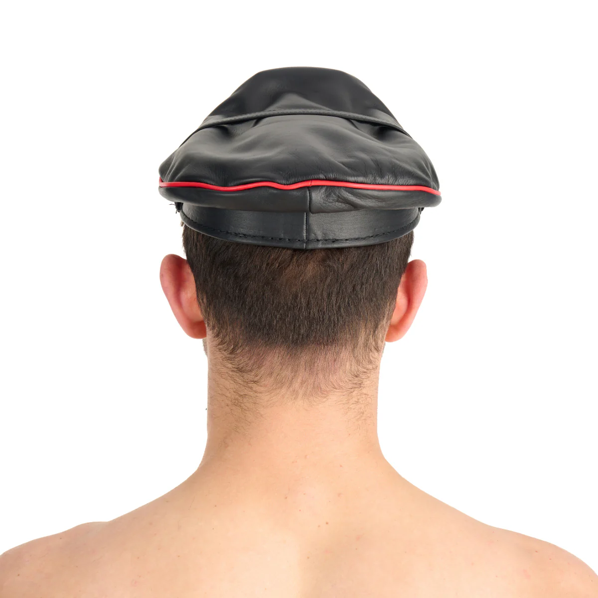 Prowler RED Leather Military Cap Black Red - Image 2
