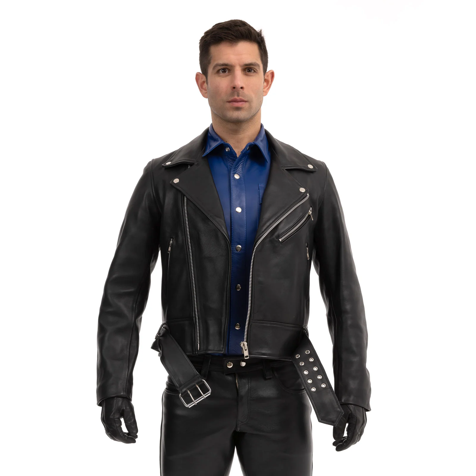 Prowler RED Leather Police Jacket Black - Image 2