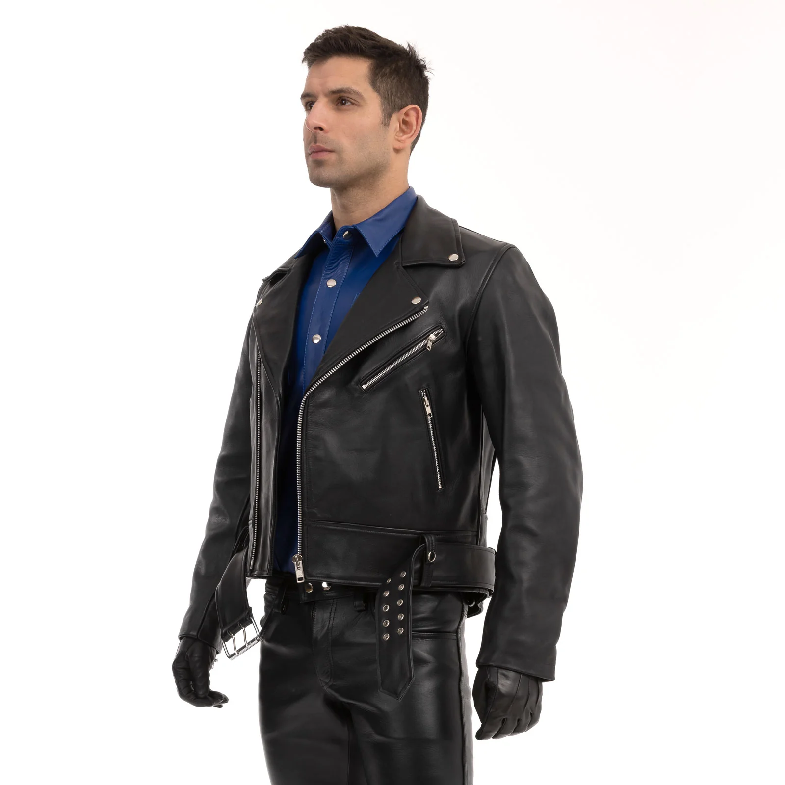 Prowler RED Leather Police Jacket Black - Image 3