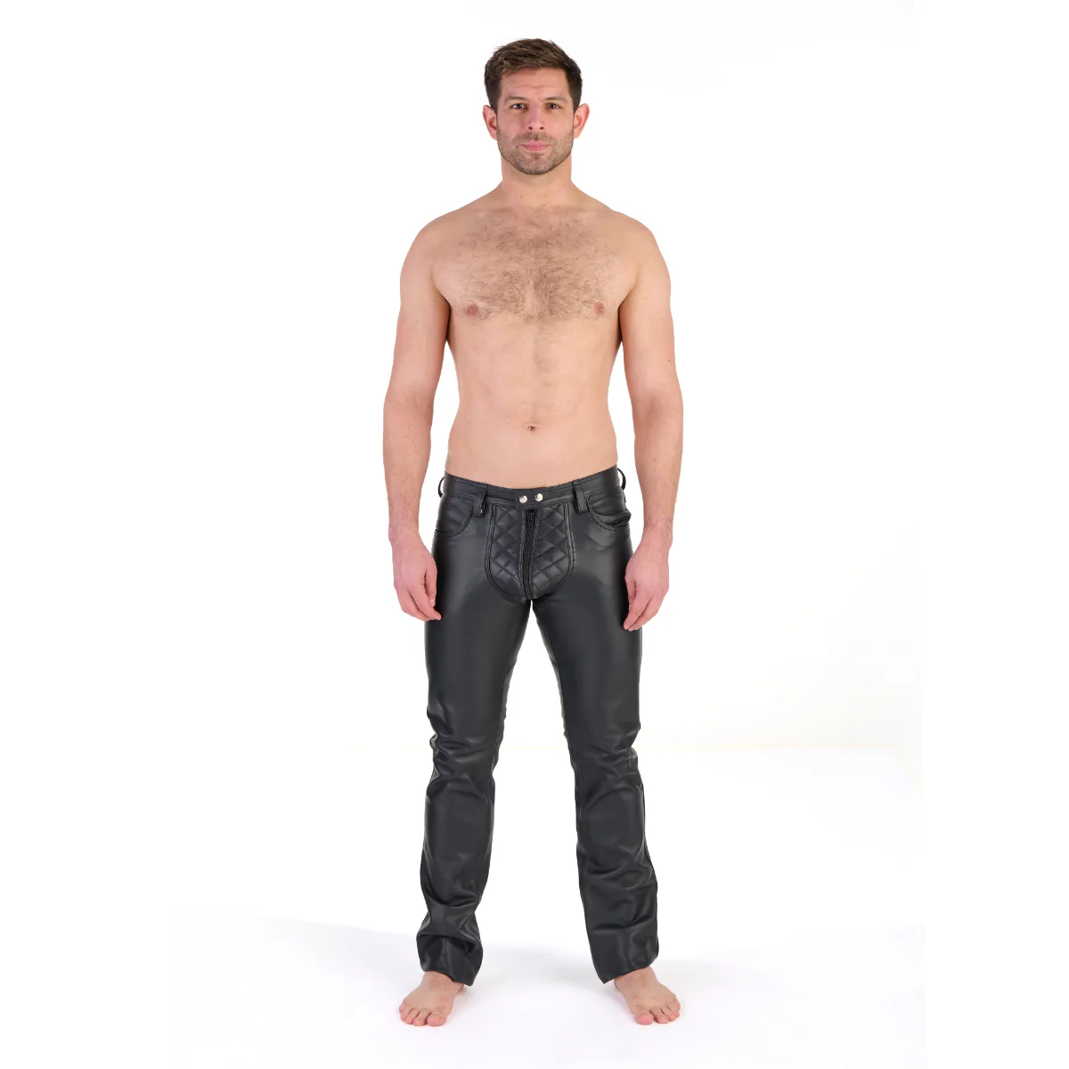Prowler RED Leather Rider Jeans Black