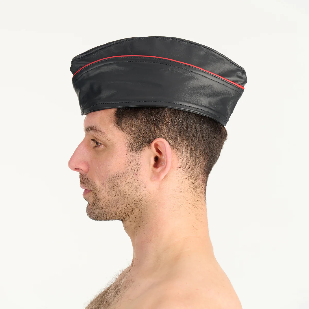 Prowler RED Leather Triangle Cap Black Red - Image 3